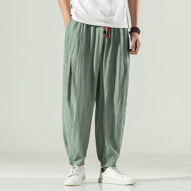 Buddha Stones Cotton Men's Drawstring Harem Pants With Pockets - image 13