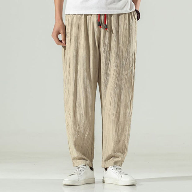 Buddha Stones Cotton Men's Drawstring Harem Pants With Pockets - image 2