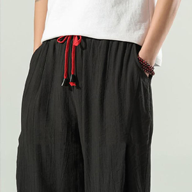Buddha Stones Cotton Men's Drawstring Harem Pants With Pockets - image 24