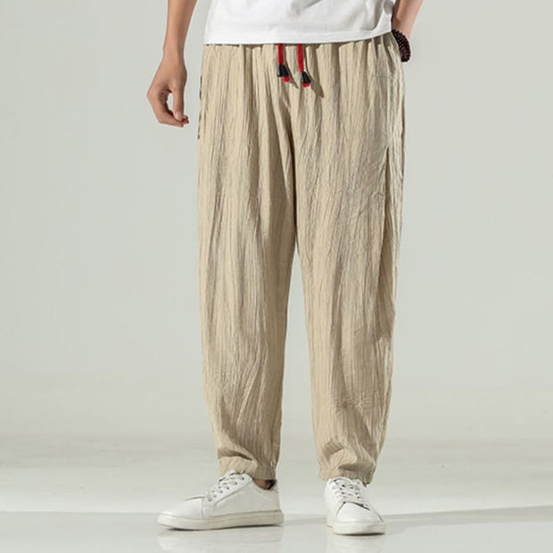 Buddha Stones Cotton Men's Drawstring Harem Pants With Pockets - image 5