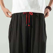 Buddha Stones Cotton Men's Drawstring Harem Pants With Pockets - image 23