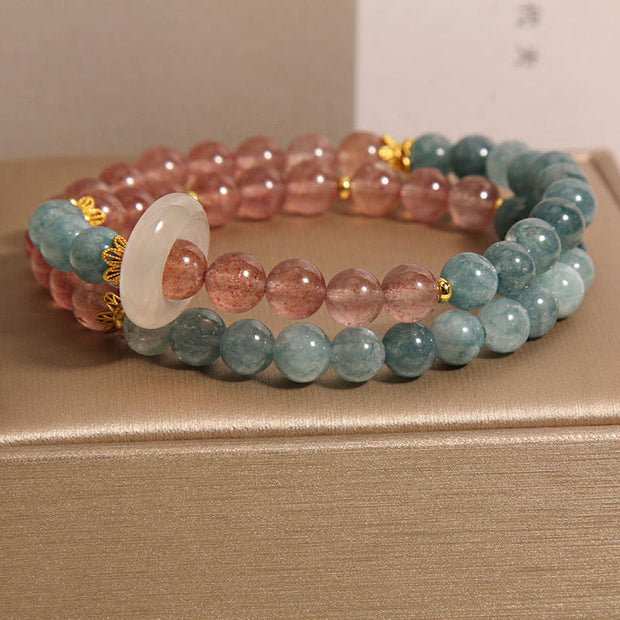 Buddha Stones Jade Strawberry Quartz Abundance Luck Bracelet Bracelet BS 1