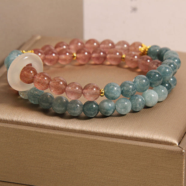 Buddha Stones Jade Strawberry Quartz Abundance Luck Bracelet Bracelet BS 3