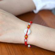 FREE Today: Reminder Of Happiness Jade Peace Buckle Red String Bracelet