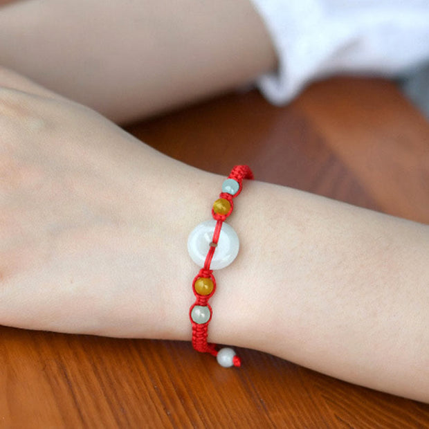 Buddha Stones Jade Luck Red String Bracelet