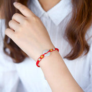 FREE Today: Reminder Of Happiness Jade Peace Buckle Red String Bracelet