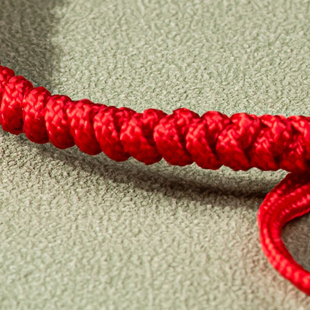 Buddha Stones Jade Luck Abundance Red String Bracelet