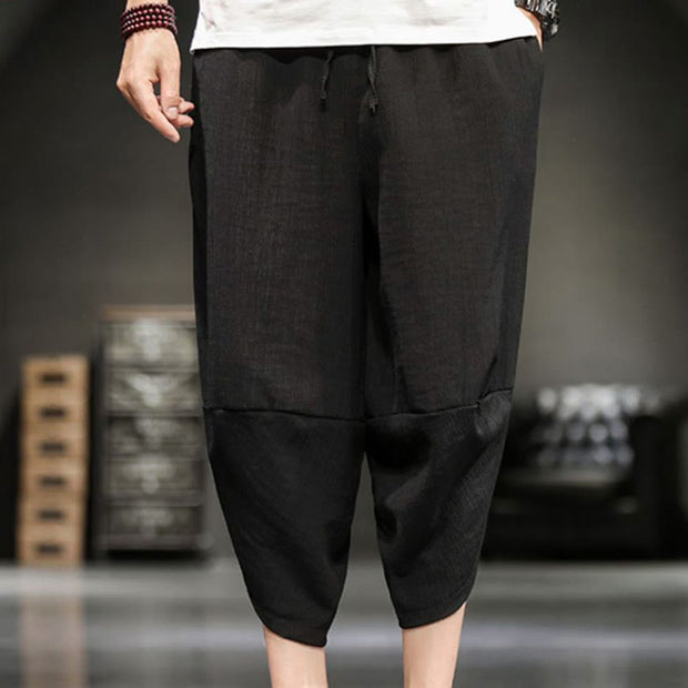 Buddha Stones Summer Solid Men's Cropped Pants With Pockets - image 29