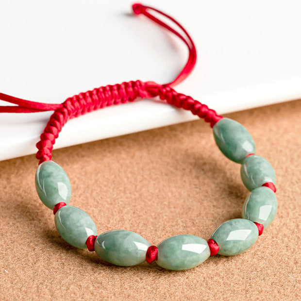 Buddha Stones Jade Luck Red String Bracelet