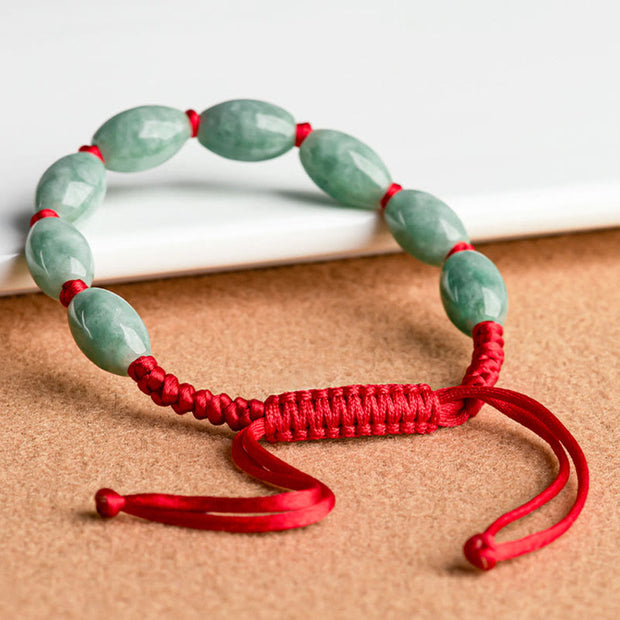 Buddha Stones Jade Luck Red String Bracelet