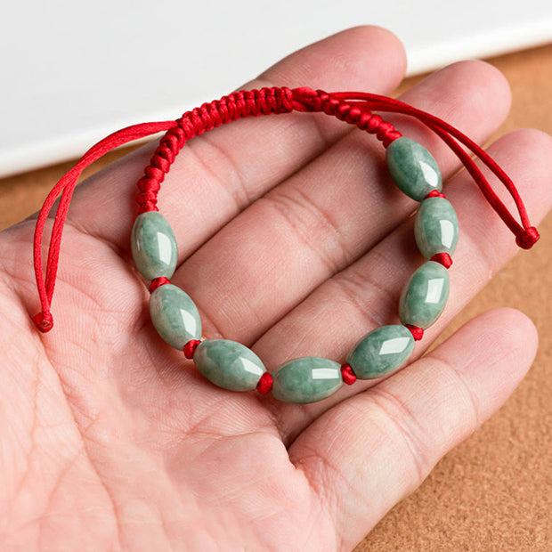 Buddha Stones Jade Luck Red String Bracelet