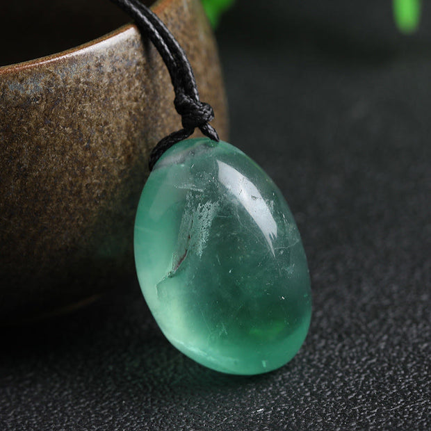 Buddha Stones Green Chalcedony Strength Necklace Pendant