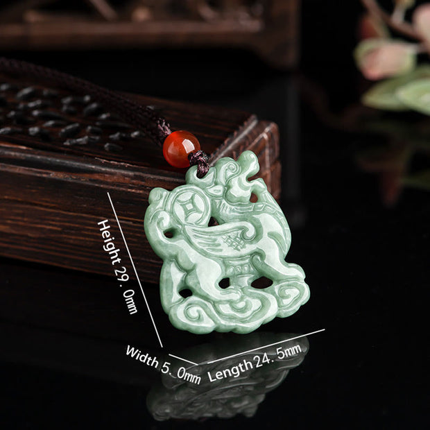 FREE Today: Bringing Wealth and Fortune Jade PiXiu String Necklace Pendant