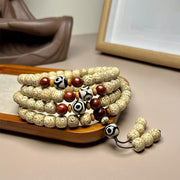 Buddha Stones 108 Mala Beads Bodhi Seed Dzi Bead Keep Away Evil Spirits Bracelet Mala Bracelet BS 9*10mm Bodhi Seed