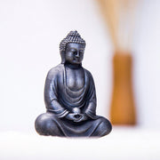 Buddha Stones Tibetan Meditating Buddha Iron Powder Rust Cast Resin Statue Serenity Decoration Decorations BS 25