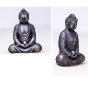 Buddha Stones Tibetan Meditating Buddha Iron Powder Rust Cast Resin Statue Serenity Decoration Decorations BS 27