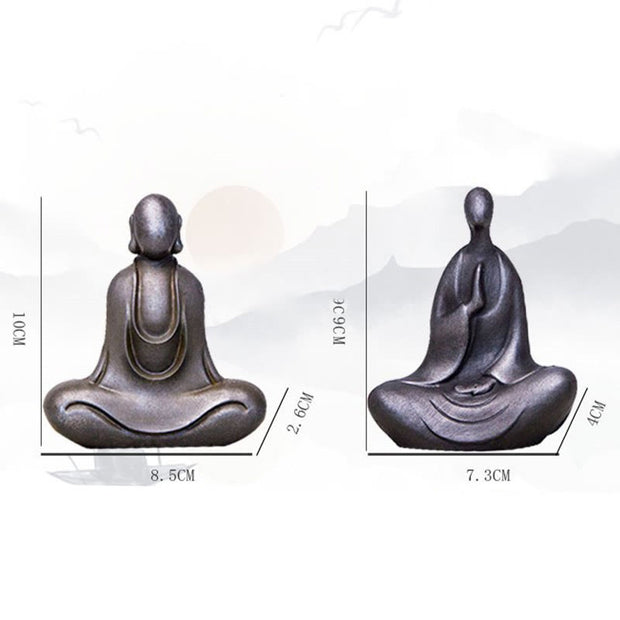 Buddha Stones Tibetan Buddha Iron Powder Rust Cast Resin Statue Desk Decoration Decorations BS 29