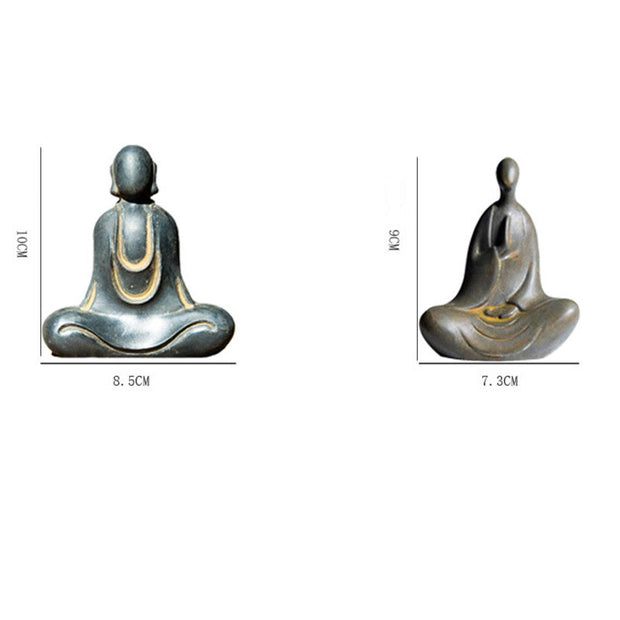 Buddha Stones Tibetan Buddha Iron Powder Rust Cast Resin Statue Desk Decoration Decorations BS 28