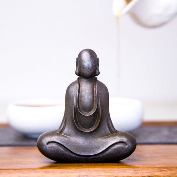 Buddha Stones Tibetan Buddha Iron Powder Rust Cast Resin Statue Desk Decoration Decorations BS 22