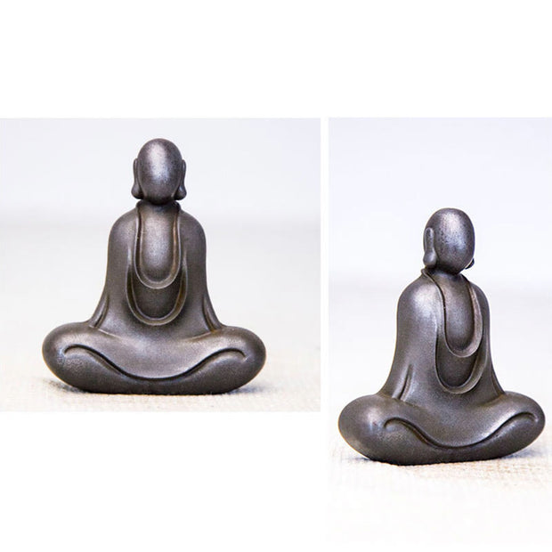 Buddha Stones Tibetan Buddha Iron Powder Rust Cast Resin Statue Desk Decoration Decorations BS 27