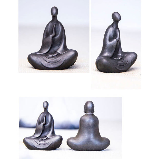 Buddha Stones Tibetan Buddha Iron Powder Rust Cast Resin Statue Desk Decoration Decorations BS 33