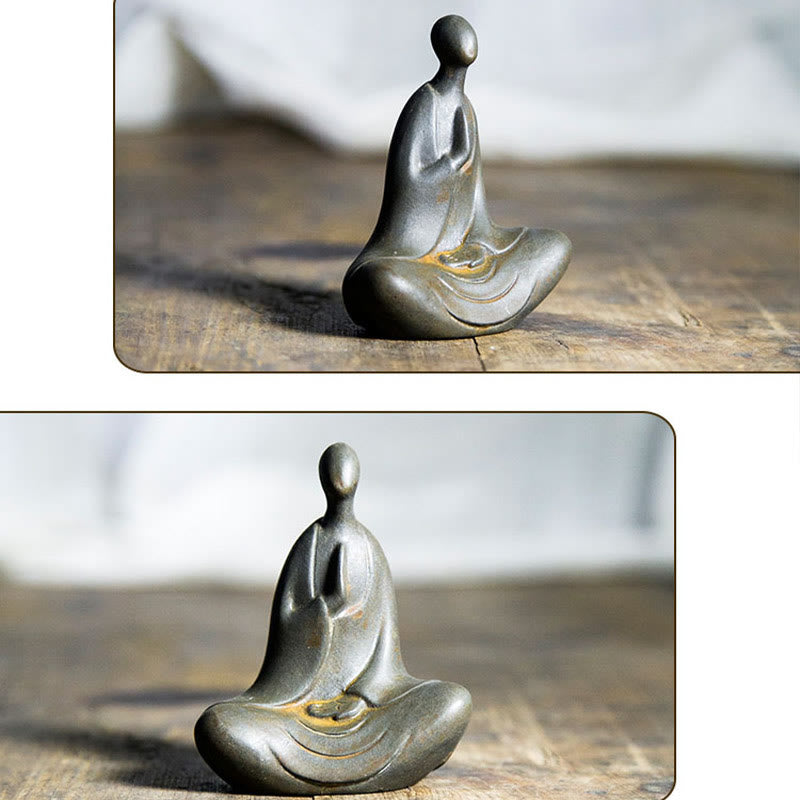 Buddha Stones Tibetan Buddha Iron Powder Rust Cast Resin Statue Desk D ...