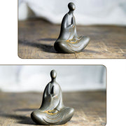 Buddha Stones Tibetan Buddha Iron Powder Rust Cast Resin Statue Desk Decoration