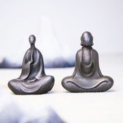 Buddha Stones Tibetan Buddha Iron Powder Rust Cast Resin Statue Desk Decoration Decorations BS 31