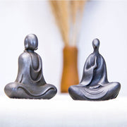 Buddha Stones Tibetan Buddha Iron Powder Rust Cast Resin Statue Desk Decoration Decorations BS 32