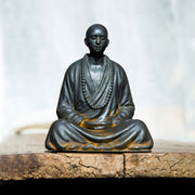 Buddha Stones Meditating Praying Monk Iron Powder Rust Cast Resin Statue Home Decoration Decorations BS 8