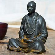 Buddha Stones Meditating Praying Monk Iron Powder Rust Cast Resin Statue Home Decoration Decorations BS 7