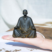 Buddha Stones Meditating Praying Monk Iron Powder Rust Cast Resin Statue Home Decoration Decorations BS 12