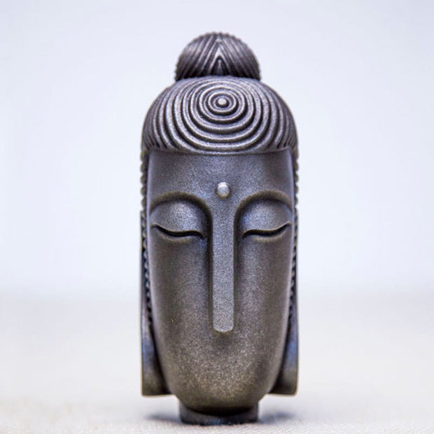 Buddha Stones Closed Eyes Meditating Buddha Iron Powder Rust Cast Resin Statue Home Decoration Decorations BS Polished Version 15*6*5.1cm