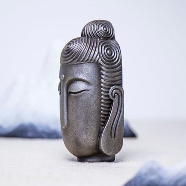 Buddha Stones Closed Eyes Meditating Buddha Iron Powder Rust Cast Resin Statue Home Decoration Decorations BS 15