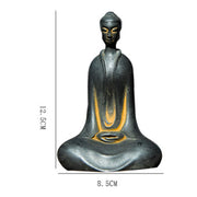 Buddha Stones Handmade Sakyamuni Buddha Iron Powder Rust Cast Resin Statue Home Decoration