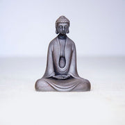 Buddha Stones Handmade Meditation Sakyamuni Buddha Iron Powder Rust Cast Resin Statue Decoration Decorations BS Meditation Buddha Polished Version 11*8.5*4.8cm