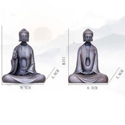 Buddha Stones Handmade Meditation Sakyamuni Buddha Iron Powder Rust Cast Resin Statue Decoration Decorations BS 30