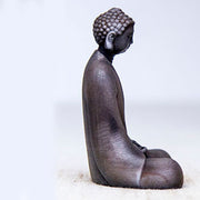 Buddha Stones Handmade Meditation Sakyamuni Buddha Iron Powder Rust Cast Resin Statue Decoration Decorations BS 28