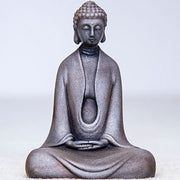 Buddha Stones Handmade Meditation Sakyamuni Buddha Iron Powder Rust Cast Resin Statue Decoration Decorations BS 29