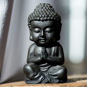 Buddha Stones Handmade Small Sakyamuni Buddha Iron Powder Rust Cast Resin Statue Decoration