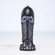 Buddha Stones Handmade Sakyamuni Buddha Namaste Iron Powder Rust Cast Resin Statue Decoration Decorations BS Polished Buddha 14.5*5*3.4cm