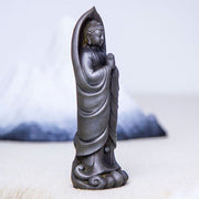 Buddha Stones Handmade Sakyamuni Buddha Namaste Iron Powder Rust Cast Resin Statue Decoration Decorations BS 13