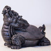 Buddha Stones Handmade Dragon Turtle Iron Powder Rust Cast Resin Statue Home Decoration Decorations BS Polished Version 17*9.5*12cm