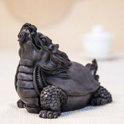 Buddha Stones Handmade Dragon Turtle Iron Powder Rust Cast Resin Statue Home Decoration Decorations BS 24