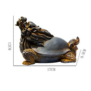 Buddha Stones Handmade Dragon Turtle Iron Powder Rust Cast Resin Statue Home Decoration Decorations BS 11