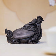 Buddha Stones Handmade Dragon Turtle Iron Powder Rust Cast Resin Statue Home Decoration Decorations BS 23