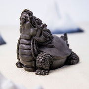 Buddha Stones Handmade Dragon Turtle Iron Powder Rust Cast Resin Statue Home Decoration