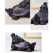 Buddha Stones Handmade Dragon Turtle Iron Powder Rust Cast Resin Statue Home Decoration Decorations BS 25