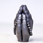 Buddha Stones Handmade Buddha Hand Namaste Iron Powder Rust Cast Resin Statue Decoration Decorations BS Polished Namaste 15*7.5*7cm