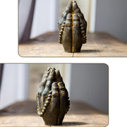 Buddha Stones Handmade Buddha Hand Namaste Iron Powder Rust Cast Resin Statue Decoration Decorations BS 10